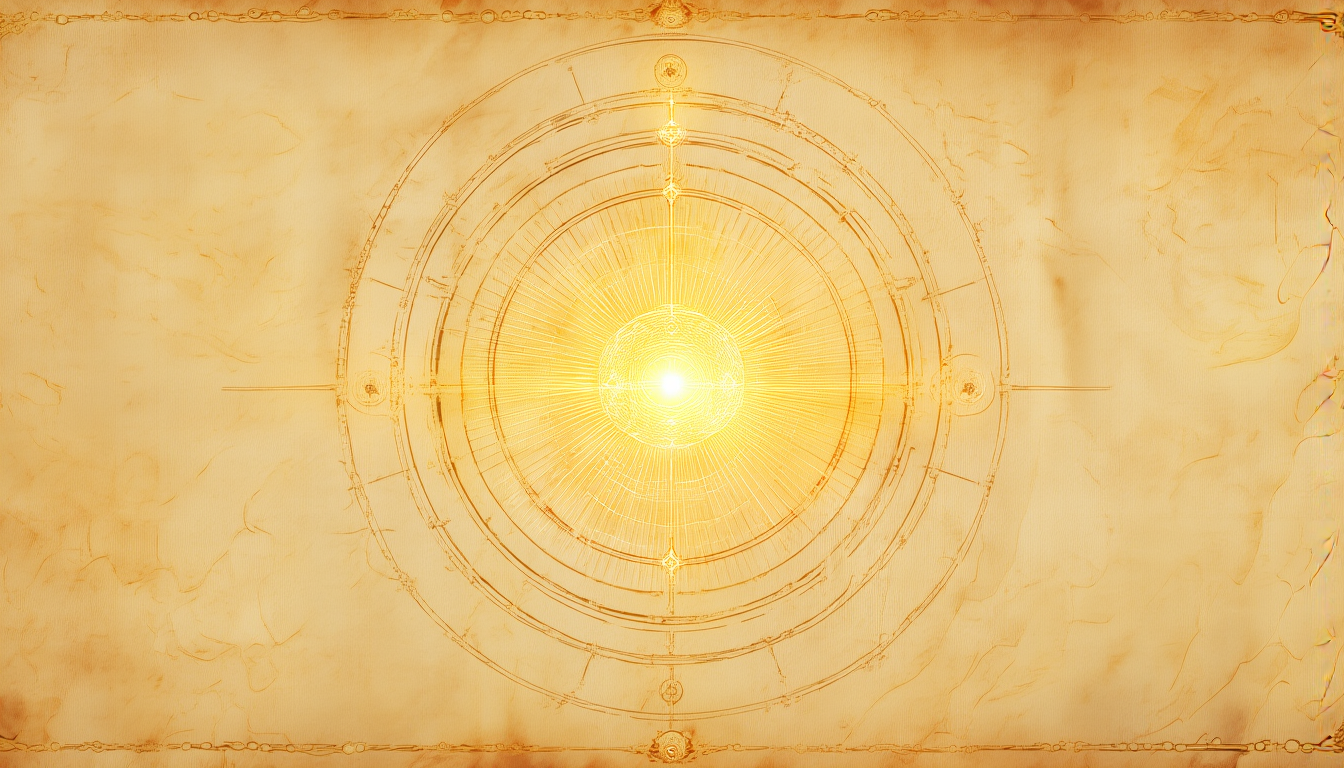 A self-sustaining circle of golden light feeding itself
