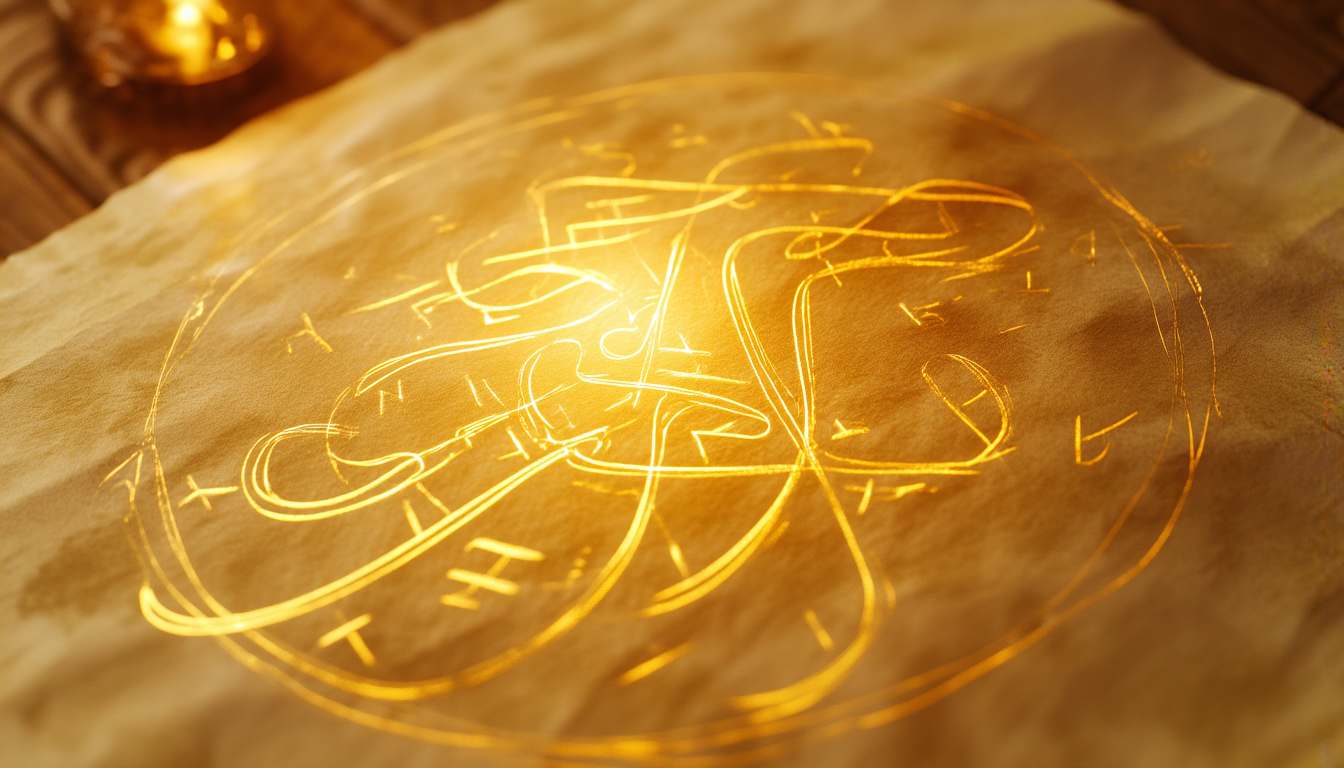 Golden Arabic calligraphy of a hidden divine name in light